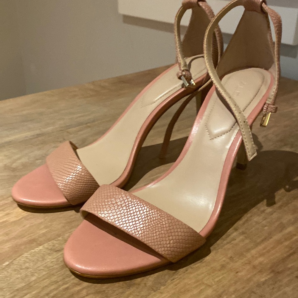 Aldo Pink Leather Heels Ankle Strap Stiletto Barbie